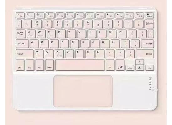 Wireless Bluetooth Keyboard, Ultra Slim Rechargeable Portable Cordless Keyboard with Touchpad 10 Inch Wireless Keyboard for iOS, Android, Windows, iPad, iPhone, Samsung (Pink)